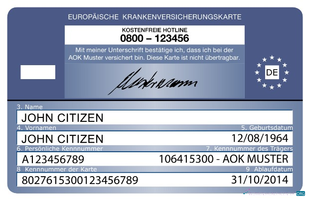 Download Denmark european health insurance card Photoshop template